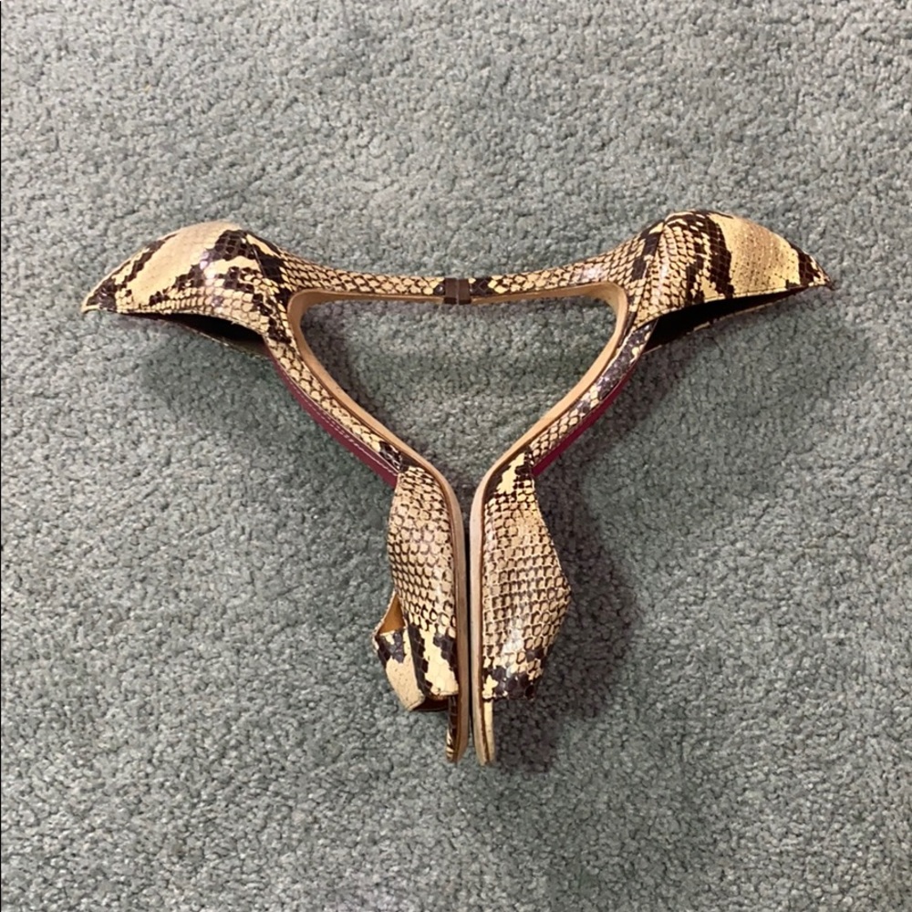 Kate Spade Snake Python Print Open Toe Heels Shoes - image 5